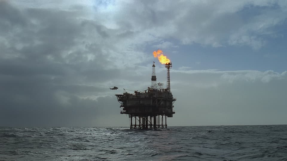 Oil Platforms Standard Definition Stock Footage.
