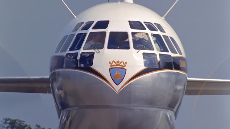 Boeing C-97 Stratofreighter or 377 Stratocruiser Stock Footage.