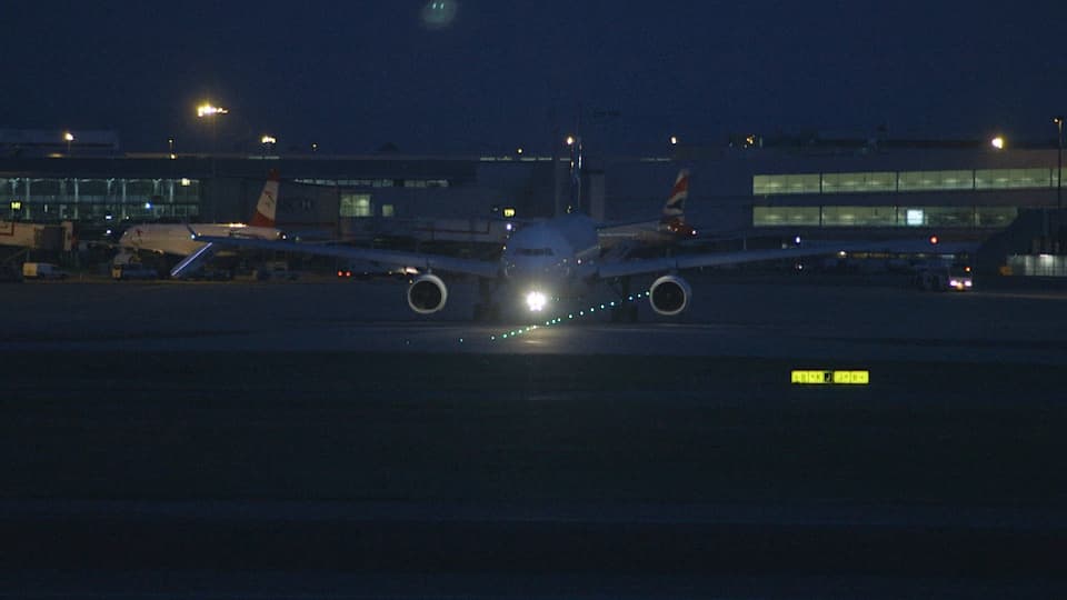 Airports at Night HD Stock Footage.