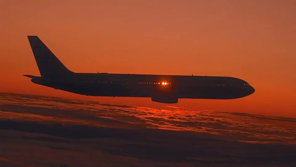 Planes Flying Dusk and Night HD Stock Footage.