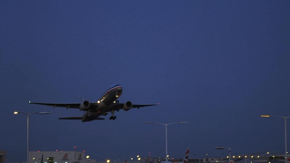 Planes Takeoffs Night HD Stock Footage.