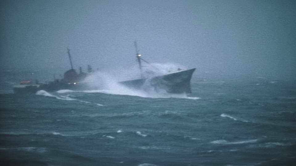 Ships and Stormy Seas HD Stock Footage.