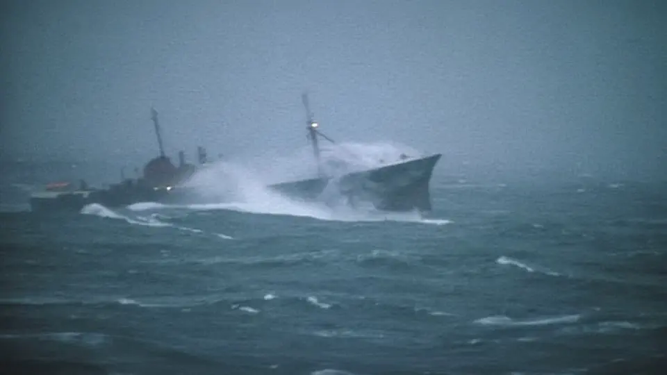 Ships and Stormy Seas HD Stock Footage.