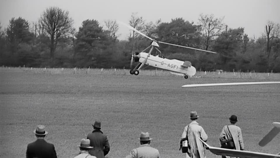 Autogyros: Pitcairn PCA-2 and Cierva C.30 stock footage thumbnail