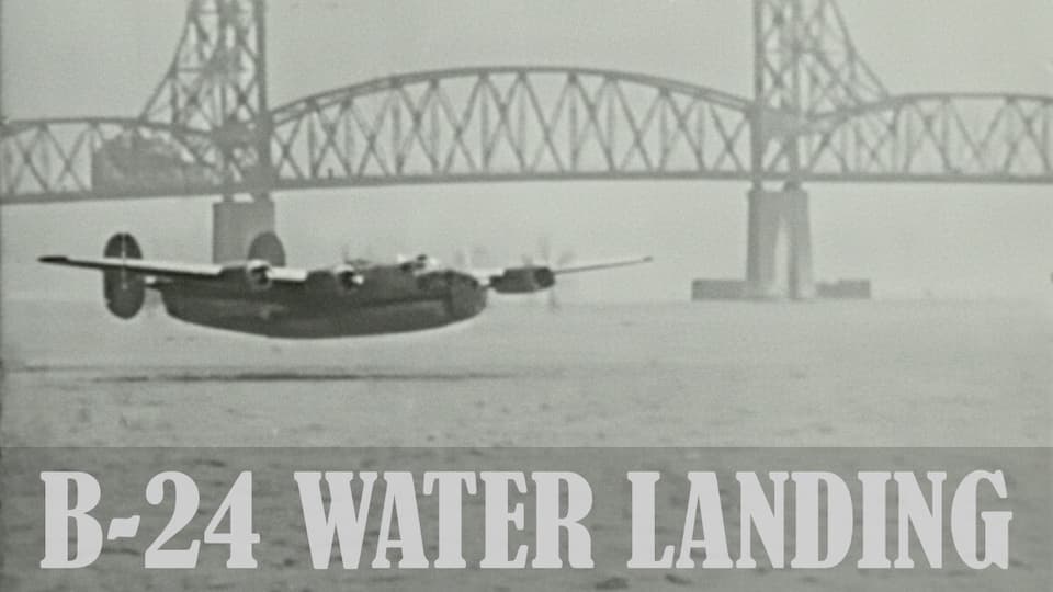 B-24 water landing test stock footage thumbnail