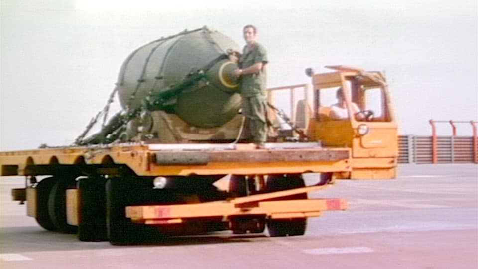 BLU-82 Daisy Cutter 15,000 Pound Bomb stock footage thumbnail