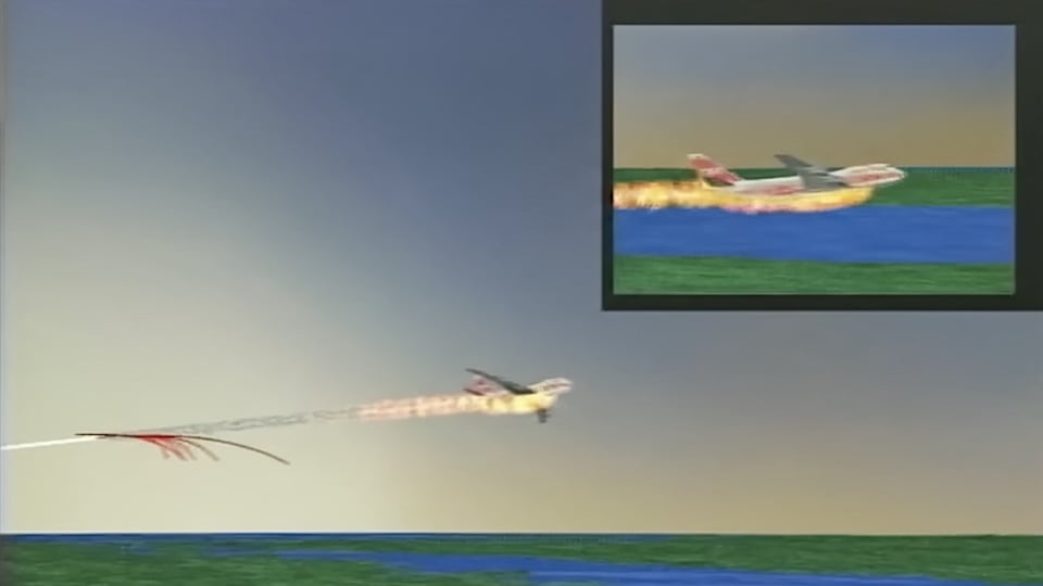 NTSB TWA Flight 800 Crash Animation stock footage thumbnail