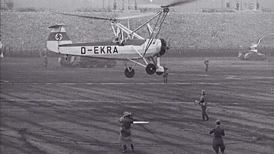 Focke-Wulfe Fw-61 First Helicopter stock footage thumbnail