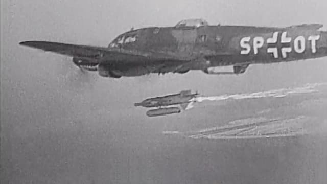 Henschel Hs 293 Guided Missile stock footage thumbnail