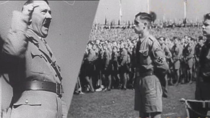 Adolf Hitler Youth Address Stock Footage.