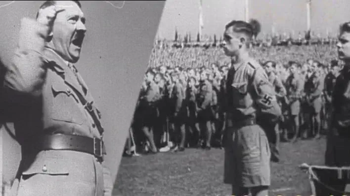 Adolf Hitler Youth Address Stock Footage.