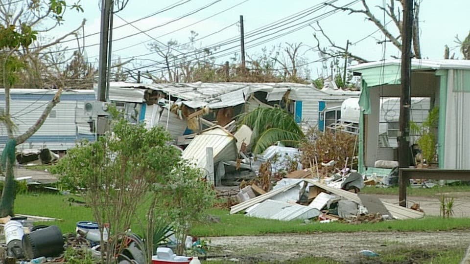 Hurricane Cleanup Stock Footage.