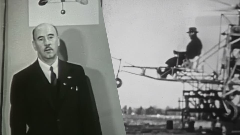 Igor Sikorsky Interview 1940s Stock Footage.