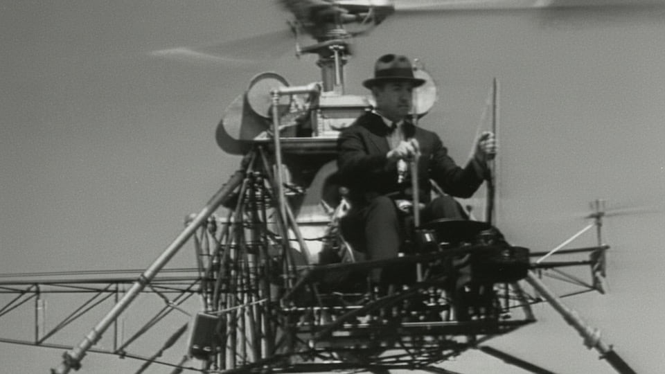 Igor Sikorsky VS-300 accident Stock Footage.