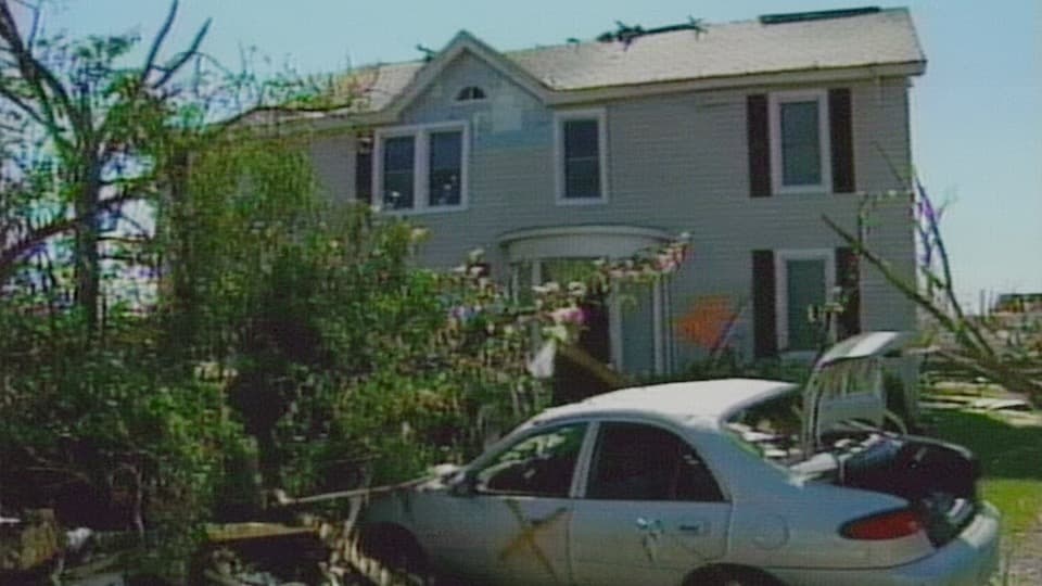 La Plata MD Tornado May 2002 Stock Footage.