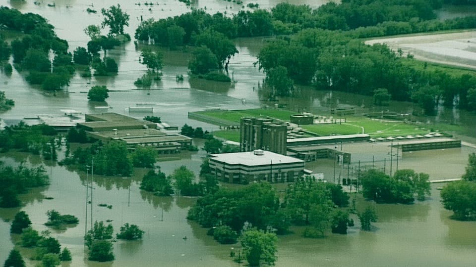 Midwest Floods 1993 Stock Footage.