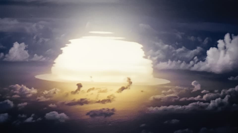 Operation Ivy (1952) first hydrogen bomb (thermonuclear) test. Stock Footage.