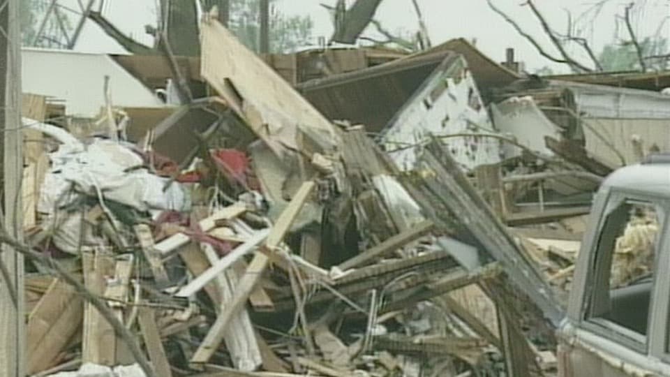 Pierce City MO Tornado May 2003 Stock Footage.