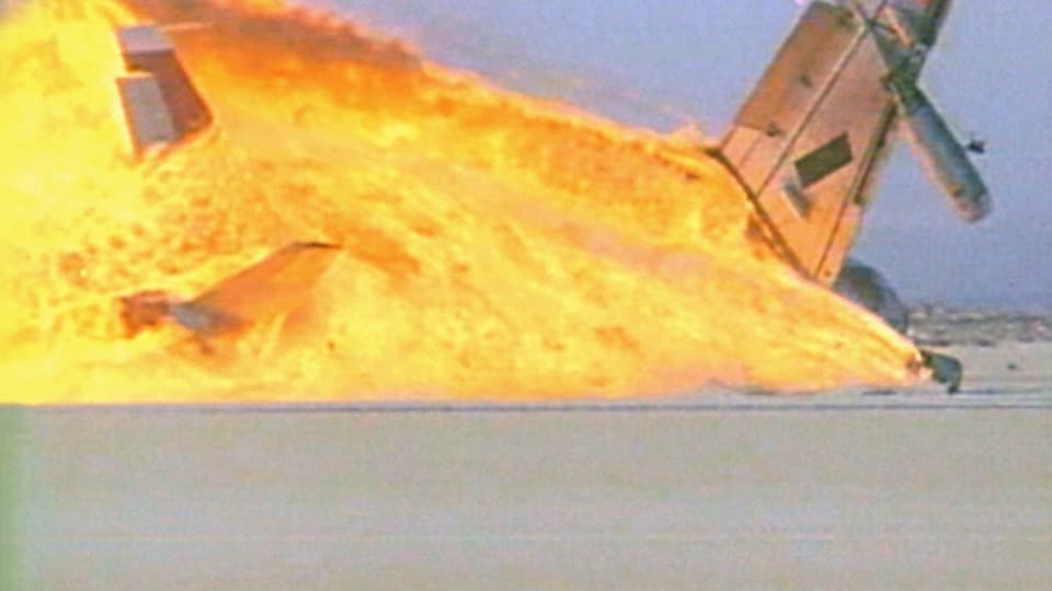 Boeing 720-707 NASA test crash Stock Footage.