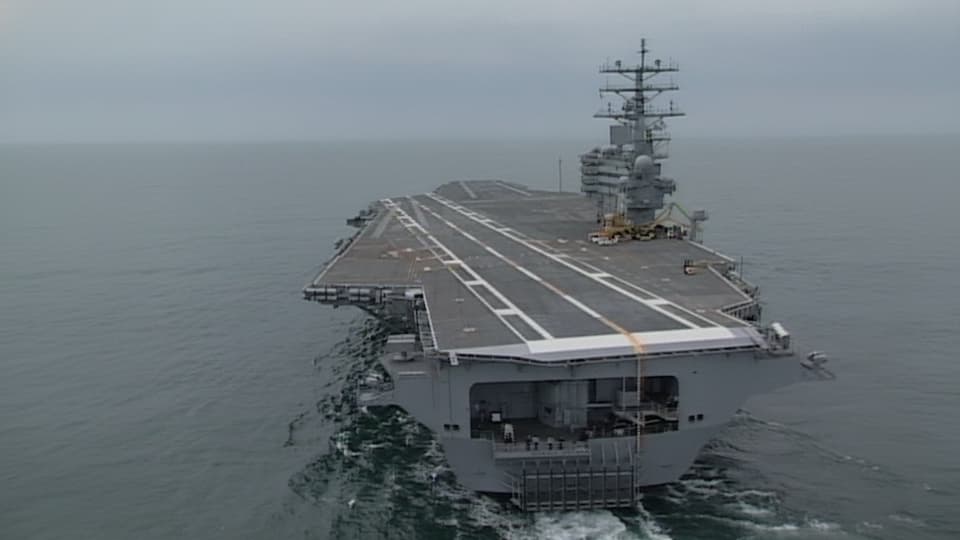 Aircraft Carrier Aerials Stock Footage.