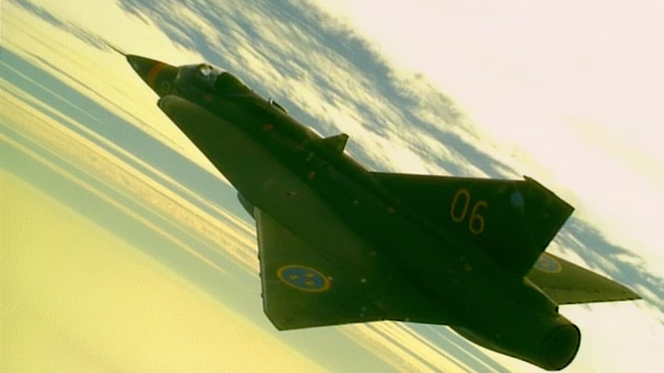Saab 35 Draken Stock Footage.