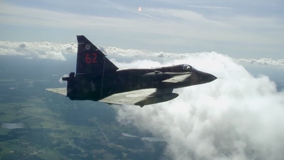 Saab 37 Viggen Stock Footage.