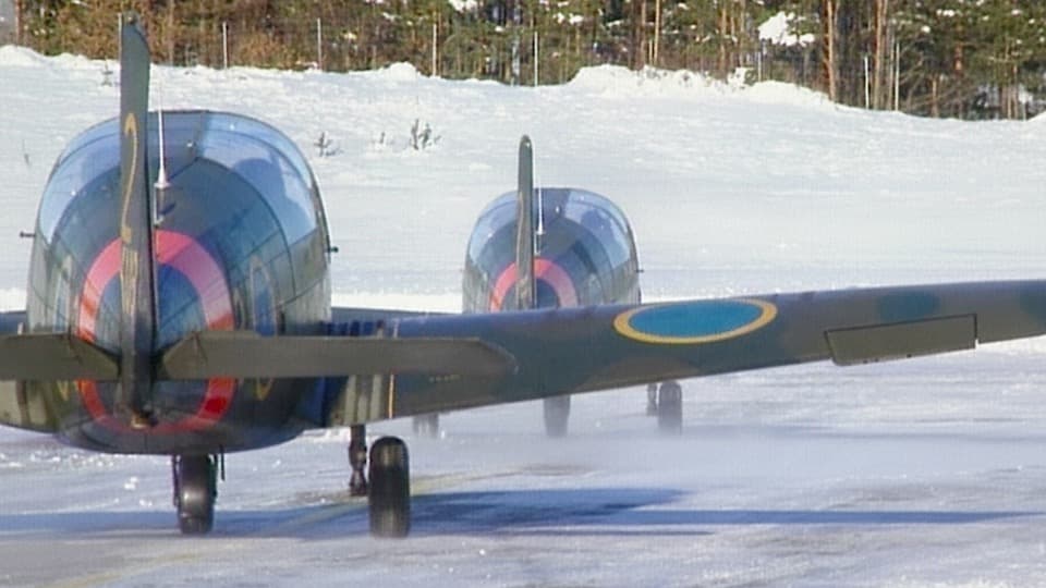 Saab 91 Safir Stock Footage.