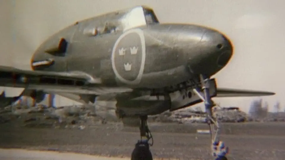Saab J21 Stock Footage.
