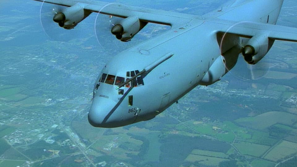 Lockheed C-130 Hercules Stock Footage.