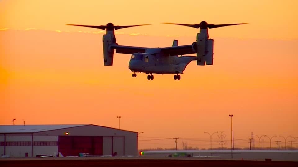 V-22 Osprey VTOL - Tiltrotor Stock Footage.