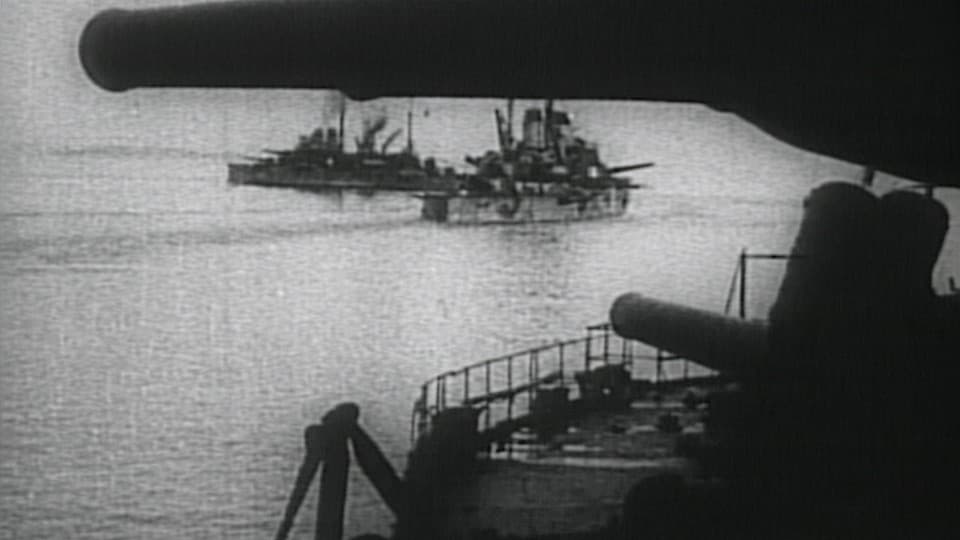 WWI Battleships Stock Footage.