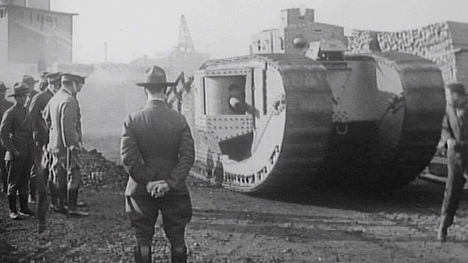 WWI Tanks Stock Footage.