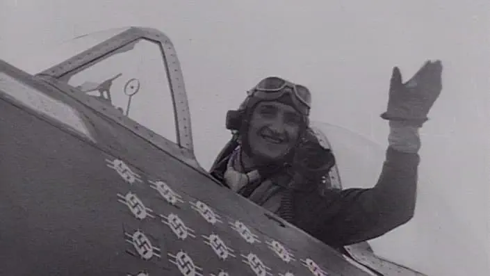 Francis Gabby Gabreski Stock Footage.